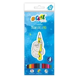 *53544 SZÍNES CERUZA 12 COOL BY VICTORIA háromszögletű