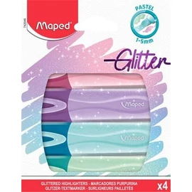 *53582 SZÖVEGKIEMELŐ készlet MAPED  4  "Glitter Fluo Peps"  pasztell színek