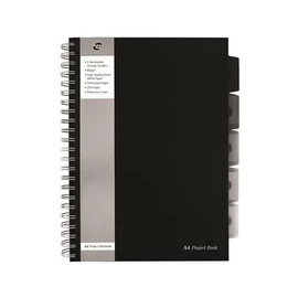 *53695 FÜZET spirál A4 PUKKA PAD Black Projekt Book 5reg. = 250old.