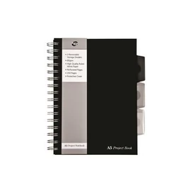 *53696 FÜZET spirál A5 PUKKA PAD Black Project Book  3reg.= 250old PP