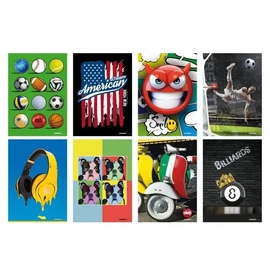 *54290 FÜZET A4 BLASETTI vonalas keményfedeles 100g 50l vegyes mintás