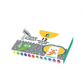 *54513 ZSÍRKRÉTA 12 Olajpasztell Adel neon/metál hatszögletű papírdobozos