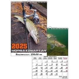 *54547 FALINAPTÁR 2025 Horgásznaptár  T-Calendar  23*33cm spirálozott