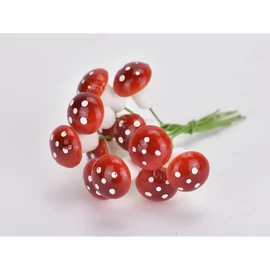 *54648 DEKOR GOMBA dróton piros 2*1,5cm+drót