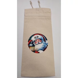 MIKULÁS tasak textil dekorálva (Mikulás lámpással)