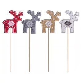 *54991 KAR.DEKOR fa rénszarvas pálcán vegyes színben