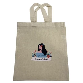 *55261 VÁSZONTÁSKA színesen nyomtatott Nőnap 28 x 32 cm natúr