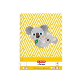 FÜZET spirál A4 HERLITZ vonalas 80l lyukasztott Cute Animals (Koala, 50039227)