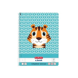 FÜZET spirál A4 HERLITZ vonalas 80l lyukasztott Cute Animals (Tigris, 50039234)