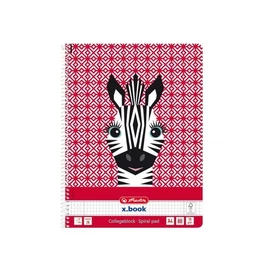 FÜZET spirál A4 HERLITZ kockás 80l lyukasztott Cute Animals (Zebra, 50039210)