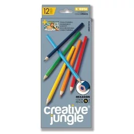 *56059 SZÍNES CERUZA 12 SAKO hatszögletű Creative Jungle mártott+kifestő