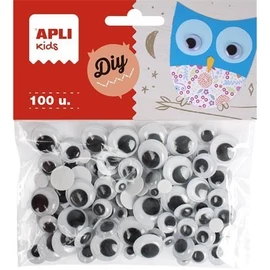 *56248 MOZGÓ SZEM  öntapadós APLI "Creative" vegyes méret  100db/cs