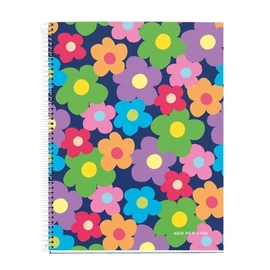 FÜZET spirál A4 MQ Flower # karton 4*30lap 4 reg.   46839