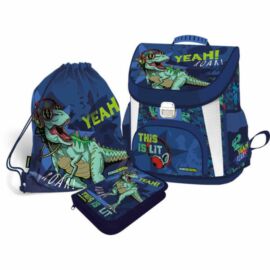 *57238 Iskolatáska szett Lizzy 3db-os Dino Cool Roar táska+tolltartó+tornazsák