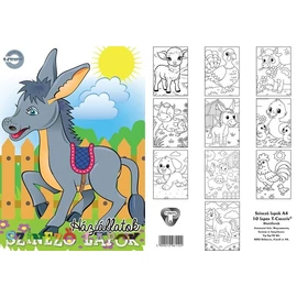 *57414-006 SZÍNEZŐ LAPOK A4 T-Creatív 10lap/cs. vegyes minta (Háziállatok, M23002THA)