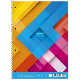 *57522 FÜZET A4+ spirál SHKOLYARYK vonalas  "Cloud Colourful"