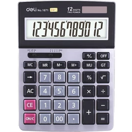 *57523 SZÁMOLÓGÉP asztali DELI 1671 12dig ezüst