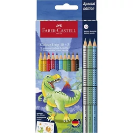 SZÍNES CERUZA 10+3 FABER Castell Grip Dinós  201546