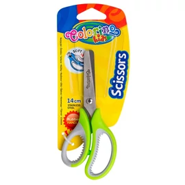 OLLÓ 14cm COLORINO aszimmetrikus, gumi markolat, kerekített él