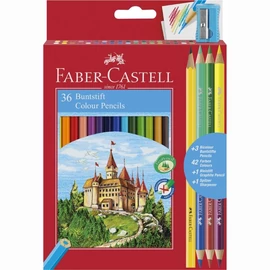 SZÍNES CERUZA 36+3+1 FABER-CASTELL hatszögl. 3 bicolor,1 grafit
