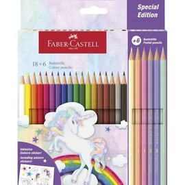 SZÍNES CERUZA 18+6 pasztell FABER Castell hatszögletű Unikornisos 111222