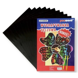 VARÁZSFÜZET A/4  szivárvány, karcoló pálcával