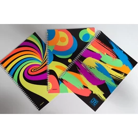 FÜZET spirál A4 Blasetti One Color Black&amp;amp;Fluo 60l  lyukasztott # 8465