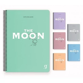 FÜZET spirál 17*24cm GIPTA Moon kockás PP  80l  6961