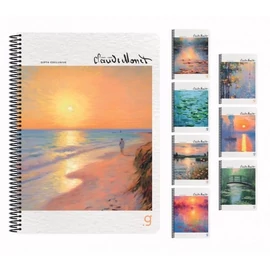 FÜZET spirál A4 GIPTA Monet kockás karton 80l  7013