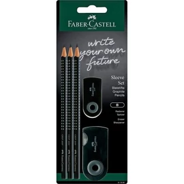 GRAFIT SZETT Faber-Castell  5db-os 3 ceruza+radír+hegy. bliszterben fekete