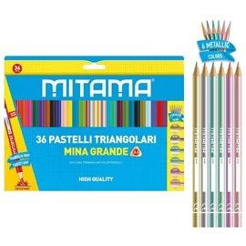 SZÍNESCERUZA 36 MITAMA háromszögletű  61993 /6 metál/