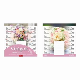 *59942 FALINAPTÁR 2026 családi tervező Virágok TopTimer kétheti mágneses T090-02
