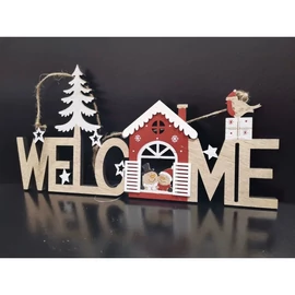 KAR. AJTÓDÍSZ Karácsonyi Welcome felirattal 29*15cm