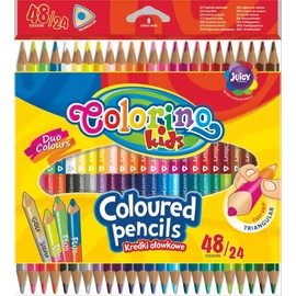 *60191 SZÍNES CERUZA 24/48 COLORINO háromszögletű kétvégű