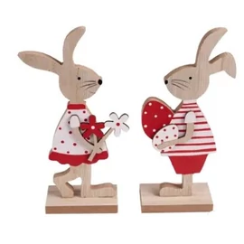 DEKOR HÚSVÉTI fa nyuszi fiú/lány talpon álló