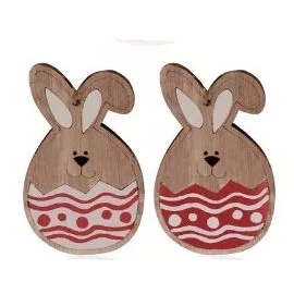 HÚSVÉTI dekor nyuszitojás fa natur, festett, akasztóval