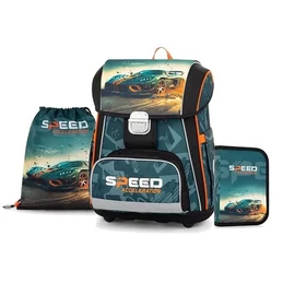 Iskolatáska szett OXI BAG 3db-os Car prémium táska+tollt.+tzsák. 0-81625