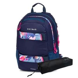 Hátitáska OXI Sport Flowers kék+tolltartó  8-39725E