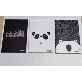FÜZET A4  STREET 54l kockás Black&amp;White vegyes mintás 63483