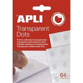 *61025 RAGASZTÓKORONG eltávolítható APLI "Transparent Dots" átlátszó 64db/cs.