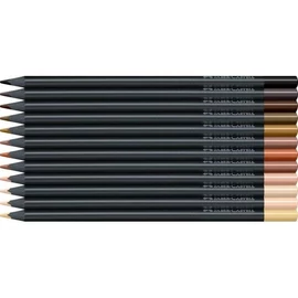 *61185 SZÍNES CERUZA 12 FABER CASTELL Black Edition bőr színek 116414
