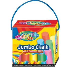 *61207 ASZFALTKRÉTA COLORINO Jumbo, füles papírdobozban 15db-os 8 színű