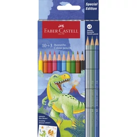 *61236 SZÍNES CERUZA 10+3 FABER Castell GRIP Dinós norm+metál 111213
