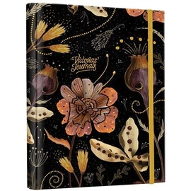 *61336 TERVEZŐ Bruno Visconti 17*23 pontozott, elválasztókkal, gumis, fekete virágos