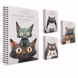 *61395 FÜZET spirál A4 GIPTA Cats vonalas karton 80l  7619