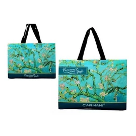 *61512 VÁLLTÁSKA Van Gogh "Mandulavirágzás" kétoldalas müa. 33*10*25cm