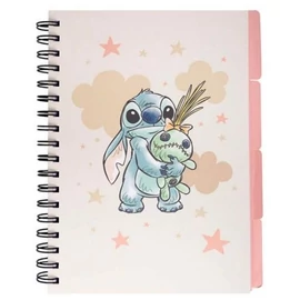 *61517 FÜZET spirál B5 regiszteres Stitch kockás 96l PP 4 reg.