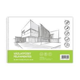 *61606 VÁZLATFÜZET B5-32lap félfamentes BLUERING