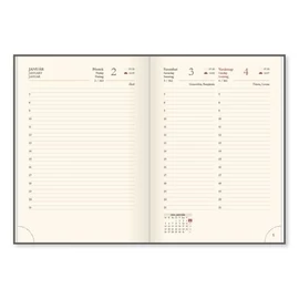 *61676 HATÁRIDŐNAPLÓ 2026 A5 napi Period Chamois körbevarrott