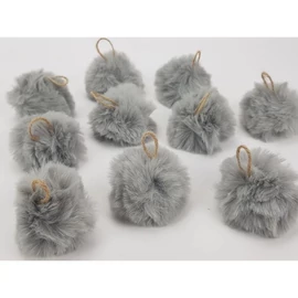 *61702 SZŐRGOMBÓC pihe-puha akasztóval, 4 színben  6cm